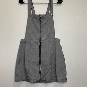 Vintage H&M black and white checkered Pinafore overall Zip Dress Y2K